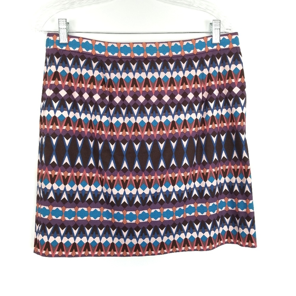 J. Crew Black Label Geometric Multi Colored Skirt